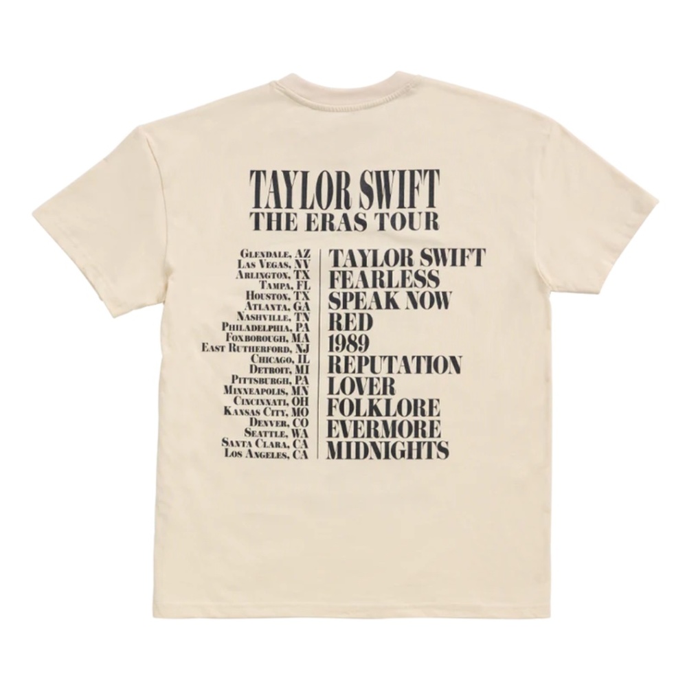 Taylor Swift | The Eras Tour US Dates Beige T-Shirt - Picture 2 of 7